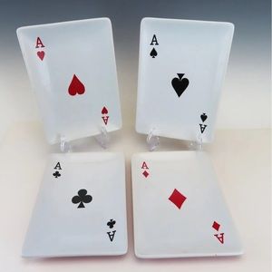 NEW Luminarc (Casino Night) Ceramic Snack/Dessert Plates.COLLECTORS Must ✨